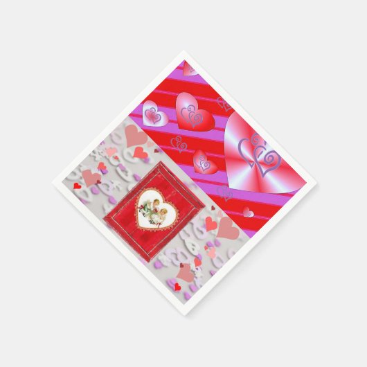 Valentinstag Zeitung Napkins Serviette (Ecke)