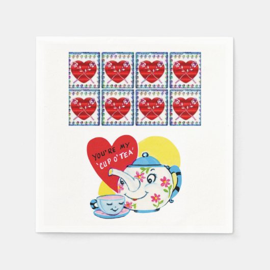 Valentinstag Zeitung Napkins Serviette (Vorderseite)
