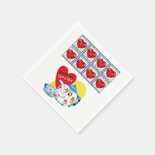 Valentinstag Zeitung Napkins Serviette (Ecke)