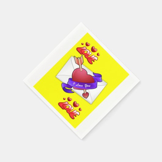 Valentinstag Zeitung Napkins Serviette (Ecke)