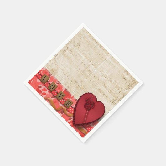 Valentinstag Zeitung Napkins Serviette (Ecke)