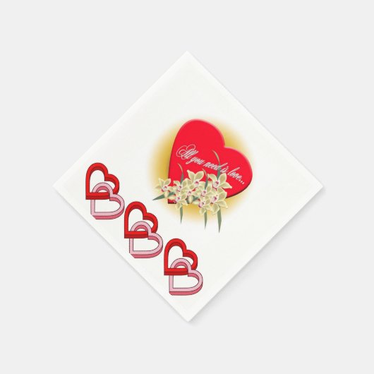 Valentinstag Zeitung Napkins Serviette (Ecke)