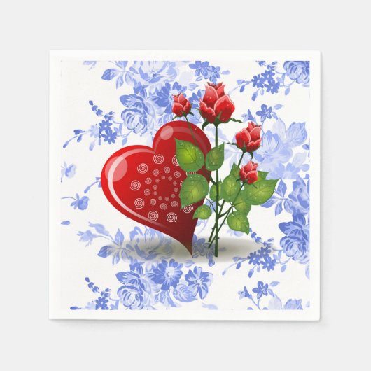 Valentinstag Zeitung Napkins Serviette (Vorderseite)