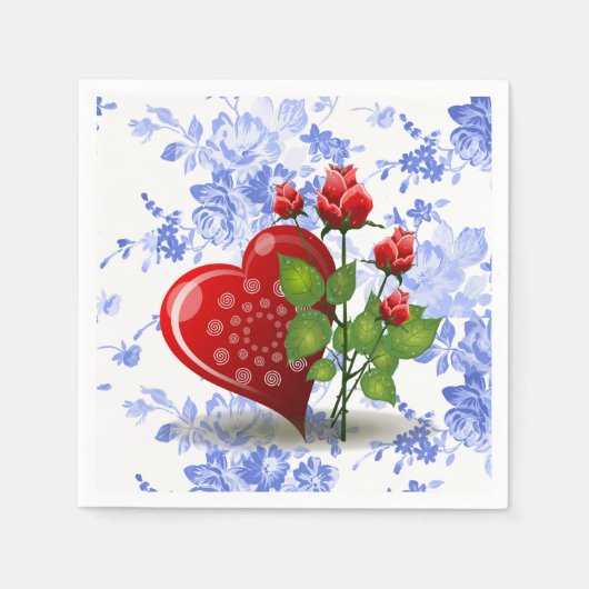 Valentinstag Zeitung Napkins Serviette (Vorderseite)