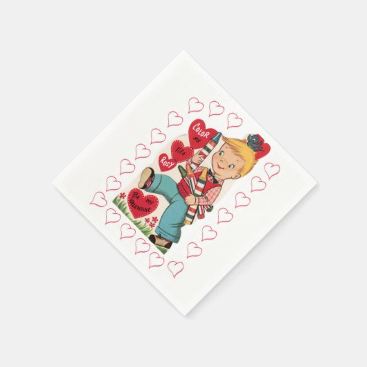 Valentinstag Zeitung Napkins Serviette (Ecke)