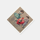 Valentinstag Zeitung Napkins, Vintag Serviette (Ecke)