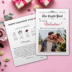 Valentinstag-Zeitung Zeitstrahl Unsere Liebesgesch Einladung