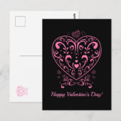 Valentinstag Ziertrappe Postkarte (Vorne/Hinten)