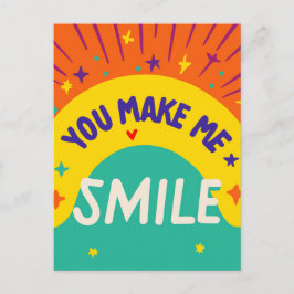 Valentinstag Zitat "Du bringst mich zum Lächeln" Postkarte