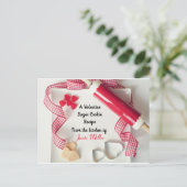 Valentinstag Zuckerkochrezeptur Postkarte (Stehend Vorderseite)