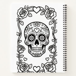 Valentinstag-Zuckerschädel-Notizbuch Notizblock