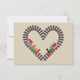 Valentinstag Zug Eisenbahn Herz  Dankeskarte