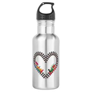 Valentinstag Zug Eisenbahn Herz  Edelstahlflasche
