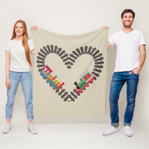 Valentinstag Zug Eisenbahn Herz Fleecedecke