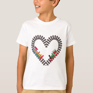 Valentinstag Zug Eisenbahn Herz T-Shirt
