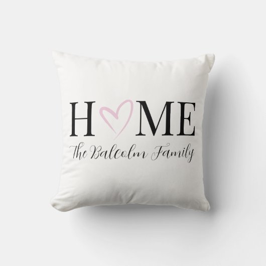 Valentinstag Zuhause Rosa Herzfamilie Kissen (Vorderseite)