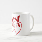 Valentinstag zwei niedliche Herzen Liebe Kaffeetasse (VorderseiteRechts)