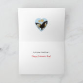 Valentinstag, zwei Pinguine - zwei Herzen Feiertagskarte (Innenseite)