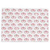 Valentinstag, zwei rote Herzen -  Große Geschenktüte (Rückseite)