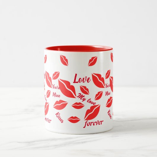 Valentinstag Zweifarbige Tasse (Mittel)