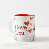 Valentinstag Zweifarbige Tasse (Vorderseite Links)