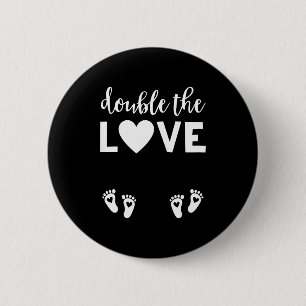 Valentinstag-Zwillingsschwangerschaftsankündigung Button