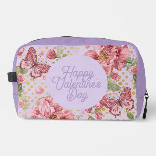 Valentinstage, Elegant, Lila Pfirsichblüten-Muster Waschbeutel