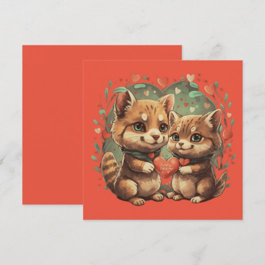 Valentinstage in Liebe Einladung (Vorne/Hinten)