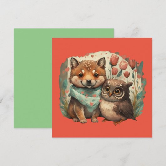 Valentinstage in Liebe Einladung (Vorne/Hinten)