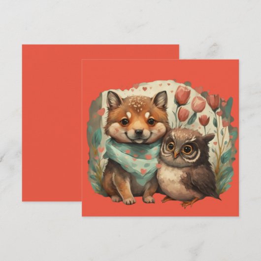 Valentinstage in Liebe Einladung (Vorne/Hinten)