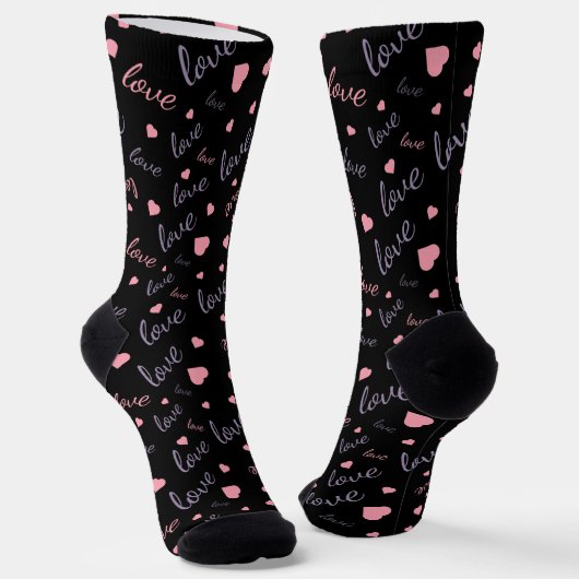Valentinstage in typo graphischer Liebe Socken (Gewinkelt)