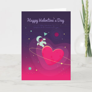 Valentinstaggrußkarte mit Astronauten Feiertagskarte