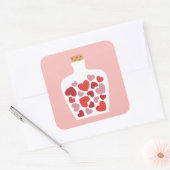 Valentinstagkartenentwurf Quadratischer Aufkleber (Umschlag)