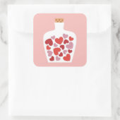 Valentinstagkartenentwurf Quadratischer Aufkleber (Tasche)