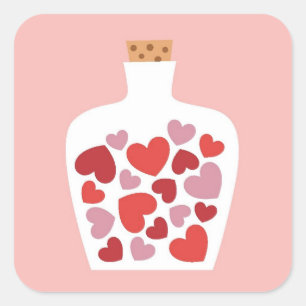 Valentinstagkartenentwurf Quadratischer Aufkleber