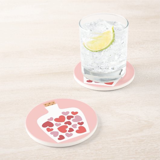 Valentinstagkartenentwurf Sandstein Untersetzer (Seite)