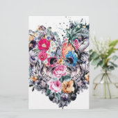 Valentinstagschädel mit Herzen Briefpapier (Stehend Vorderseite)