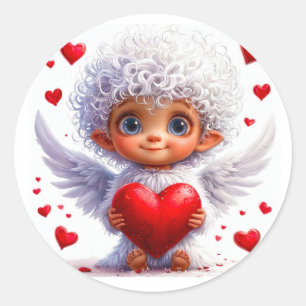 Valentinstagsengel Runder Aufkleber