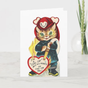Valentinstagskarte für eine coole Katze Feiertagskarte