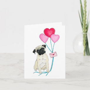 Valentinstagskarte für Mops Karte
