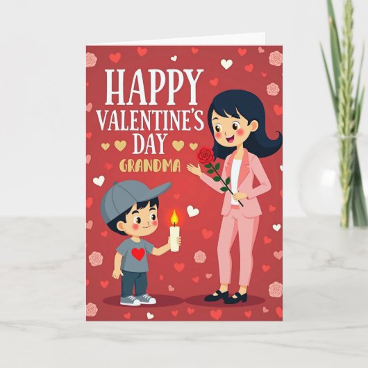 Valentinstagskarte für Oma Karte (Vorderseite)