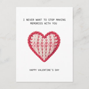 Valentinstagskarte – Gestricktes Herzdesign Postkarte