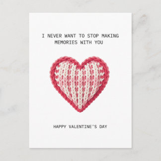 Valentinstagskarte – Gestricktes Herzdesign Postkarte