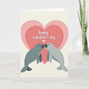Valentinstagskarte Manatee-Liebe Karte