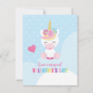 Valentinstagskarte mit Einhorn Feiertagskarte