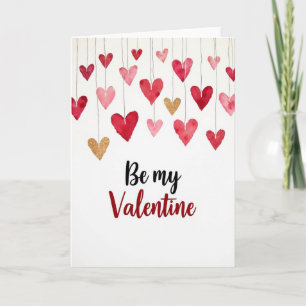 Valentinstagskarte mit goldenen Herzen Karte