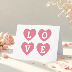 Valentinstagskarte mit rosa Herzen Karte