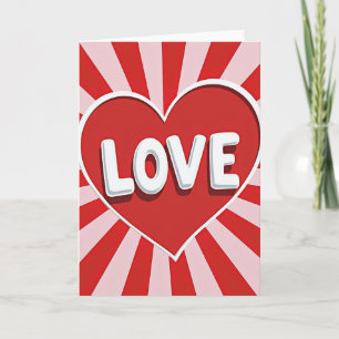 Valentinstagskarte mit roter Liebe Karte