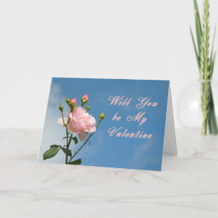 Valentinstagskarte mit schöner rosa Rose Feiertagskarte