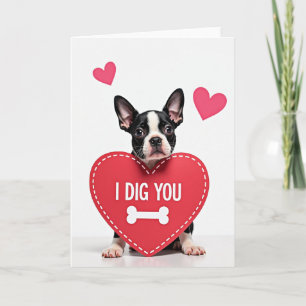 Valentinstagskarte 'Puppy Love I Dig You' Karte